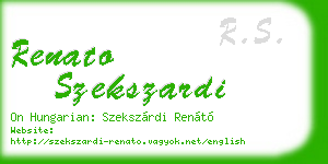 renato szekszardi business card
