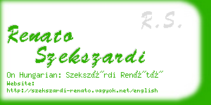 renato szekszardi business card